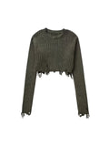 Znbbw TRAF Casual Autumn Winter Women Crop Sweater Pullovers Long Sleeve O-Neck Chic Sweater Female Slim Knit Jumper Tops