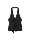 Znbbw TRAF 2023 Women Halter Camis Women Tanks Summer Sexy Slim Crop Top Tees Slim Sexy Tank Camisole