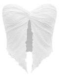 Znbbw Women Y2k Ruched Off Shoulder Tube Tops Strapless Front Open Tops Backless Bandeau Crop Top Sexy Streetwear 0410