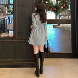 Znbbw Mini Dress Women Folds Slim A Line Shirts Dress Office Lady Korean Elegant Long Sleeve Simple Casual Chic Vestidos New