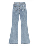 Znbbw Elegant Sweet Y2K Jeans Women High Waist Casual Vintage Flare Pants Female Bodycon Korean Fashion Denim Pants Winter 2024