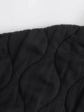 Znbbw TRAF Oversize Women Parkas 2023 Winter Long Sleeve Big Pockets Loose Quilted Padded Jacket Female Crop Top Cotton Coat