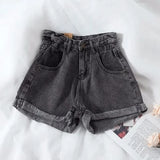 Znbbw New Summer Korean Retro High-waist Loose Jeans Shorts Women Versatile Edge Casual Hot Pants Women Clothing Jeans PTKPCC