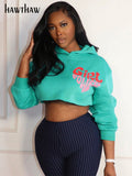 Znbbw Women Long Sleeve Streetwear Fall Crop Tops Hoodies Sweatshirts 2023 Autumn Clothes Wholesale Items For Business