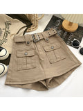 znbbw Fashion Y2K Streetwear Style High Waist Mini Skirt 2023 Spring Women's Big Pocket Cargo Shorts Culotte Lady Skirts