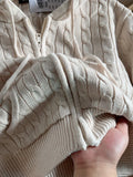 Znbbw Twist Knitted Hooded Cardigan Women Autumn Casual Cotton Ribbed Trim Zip-up Sweater Vintage Streetwear Cropped Tops Coat