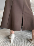 Znbbw Waist Mermaid Skirts Women 2023 Autumn Winter New Style Elastic Slim Package Hip Skirt Female Vintage Casual Long Skirt