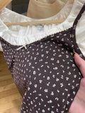 Znbbw Brown Floral Bow Crop Top Women Summer Cotton Sleeveless Hollow Out Vests Clothing American Sweet Slim Tank Tops Y2k