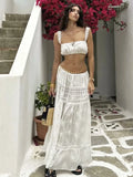 Znbbw Skirt Set Dress Summer Women Beach Holiday Sexy Cotton Matching Set Outfits Spring White 2 Pcs Vestidos Female Set 2024