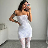 Znbbw piece fishing net sock set with splicing, transparent lace tight fitting set, hollowed out slim fit sexy jumpsuit set