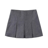 Znbbw 2023 Spring Autumn Fashion Pleated Shorts Skirt Casual Women Solid Color Simple Mini Skirt Bottom Female