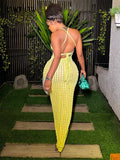 Znbbw Women Beach Vacation Party Club Bodycon Streetwear Backless Long Dress 2023 Summer Clothes Wholesale Items For Business
