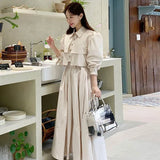 Znbbw Fashion Matching Sets Puff Sleeve Button Short Blouses High Waist Pleated Long Skirts Solid Color Design Women's Clothing