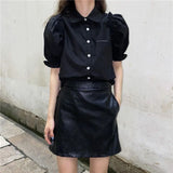 Znbbw Summer Elegant Chiffon Shirt Women Korean Fashion Design Puff Sleeve Tops Y2K Female Casual All Match Shirts New