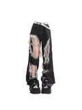 Znbbw Black Jeans Pants Y2k Baggy Streetwear High Waist Ripped Jeans Harajuku Casual Denim Wide Leg Pants Fashion Trousers Summer