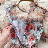 Znbbw Designer Summer Beach Dress Women Elegant Short Sleeve Floral Ruffles Tulle Mesh Layer Cake Vestidos De Fiesta Robe N5006