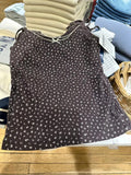 Znbbw Brown Floral Bow Crop Top Women Summer Cotton Sleeveless Hollow Out Vests Clothing American Sweet Slim Tank Tops Y2k
