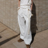 Znbbw Casual Comfortable Ropa Mujer Japanese Wide Leg Pants Breathable Straight Women Pantalones 2024 Spring Womens Clothes