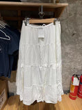 Znbbw Lace-up White Long Skirts Women Summer Cotton Drawstring High Waist A-line Skirt Female Sweet Simple Loose Faldas Y2k