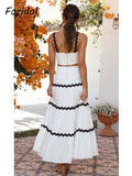 Znbbw Stripes Light Yellow Cotton Summer Dress Set Women Crop Top+skirt 2 Pcs Matching Set Oufits New Beach Sundress 2024