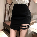 Znbbw Women's Korean Half skirt Irregular High Waist Sexy Wrapped Hip Fashion A-line Half skirt