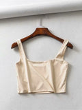 Znbbw Sale 2023 Summer Women Sexy Sleeveless Tops Fashion Short Square Collar Tank Tops 4 Colors