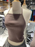 Znbbw Vintage Knitted Slim Camis Women Simple Summer Sexy Backless Cotton Lace-up Crop Top Sweet Cute Sleeveless Y2k Tank Tops