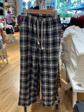 Znbbw Plaid Drawstring Casual Pants Women Autumn Soft Cotton Baggy Comfort Sweatpants Harajuku Streetwear Straight Trousers
