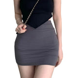 Znbbw High Waist Slim Skirt Slim Fit Wrap Hip Short Skirt Summer and Autumn Slim Fit Drawstring Pleated Skirt Women's Skirt