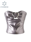 Znbbw Women Vintage Y2k Crop Top Summer Camisole 2024 Fashion Casual Tube Top Female Sleeveless Off Shoulder Tank Top Strapless Vest
