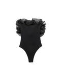 Znbbw TRAF Sexy Bodysuits Women Slash Neck Romper Jumpsuit Women Summer Elegant High Waist Playsuits Beach Overall Holiday Top