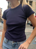 Znbbw Cotton Solid Slim Crop Top Women Casual Harajuku Round Neck Short Sleeve T Shirt Female Y2k Streetwear Summer Basic Tees