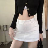 Znbbw Fashion Sexy Mini Skirt Women Korean Letters Embroidery Slim Skirts Y2K High Waist Female Pocket A Line Skirt Summer New