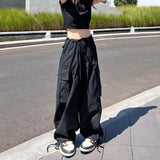 Znbbw Cargo Pants Women Oversized Wide Leg Sweatpants Streetwear High Waist Baggy Joggers Harajuku Hip Hop Casual Sports Trousers