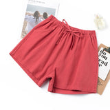 Znbbw Women Cotton Linen Shorts Summer Korean Casual Streetwear Loose Sport Shorts All Match High Waist Female Wide Leg Pants