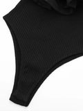 Znbbw TRAF Sexy Bodysuits Women Slash Neck Romper Jumpsuit Women Summer Elegant High Waist Playsuits Beach Overall Holiday Top