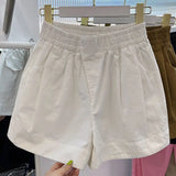 Znbbw Summer Women Cotton Shorts Korean Fashion Streetwear Loose Wide Leg Pants Y2K Casual Female High Waist Shorts New