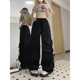 Znbbw Cargo Pants Women Streetwear Oversized Wide Leg Sweatpants Harajuku Big Pockets Joggers Bf High Waist Baggy Sports Trousers