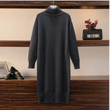 Znbbw dress autumn and winter women's loose long sweater pullover turtleneck solid casual female