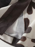 Znbbw TRAF Women 2023 Summer Print Midi Skirt Vintage High Waist Button Up Women Skirts Female Mujer