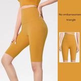 Znbbw Five Point Leggings Women Cycling Shorts Hip Lift Yoga Shorts Pants Nude Fabric Gym Run Fitness Pants Tight Riding Shorts