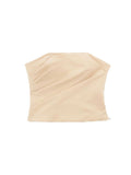 Znbbw Summer Fashion Women 2 Piece Sets Folds Slim Crop Vest Sleeveless Strapless Top Wide Pants Female Suits Outfits