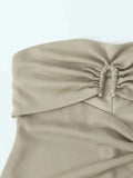 Znbbw TRAF - Chic Tube Tops For Women 2023 Newest Leisure Female Waist Hollow Out Design Sexy Strapless Tank Top