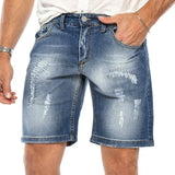 Znbbw Men's Fashion Ripped Jeans Shorts Summer Casual Denim Shorts Mens Pocket Sports Summer Bodybuilding Denim Short Pants Jeans