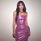 Znbbw Strapless Corset Tank Maxi Dress Women Backless Off Shoulder Party Vestidos 2023 Summer Harajuku Lolita Y2K Clothes