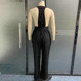 Znbbw Women Jumpsuit Fashion Sexy V Neck Sleeveless Nipped Waist Loose With Pockets Wide Legs Pants Romper High Streetwear 0410