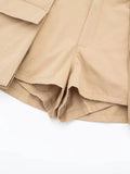 Znbbw TRAF Summer Fashion Women Cargo Shorts Skirts Asymmetric High Waist Zipper Big Pockets Skorts Female TRAF Short Pants