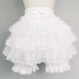 Znbbw Sweet Lace Lolita Shorts Skirts Y2k Japanese Kawaii JK Ruffles Bloomers Women Elastic Waist Safety Short Pants Cutecore