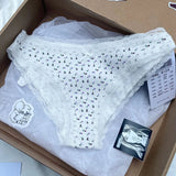 Znbbw Print Lace Bow Panties Women's Soft Cotton Underwear Sweet Patchwork Low Waist Underpants Chic Cute Girls Panties Women