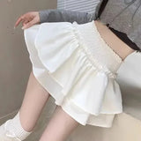 Znbbw Women Cute Puffy Skirt Elegant Female Design Folds Mini Skirt Korean Style Fashion High Waist Sweet A Line Skirts New
